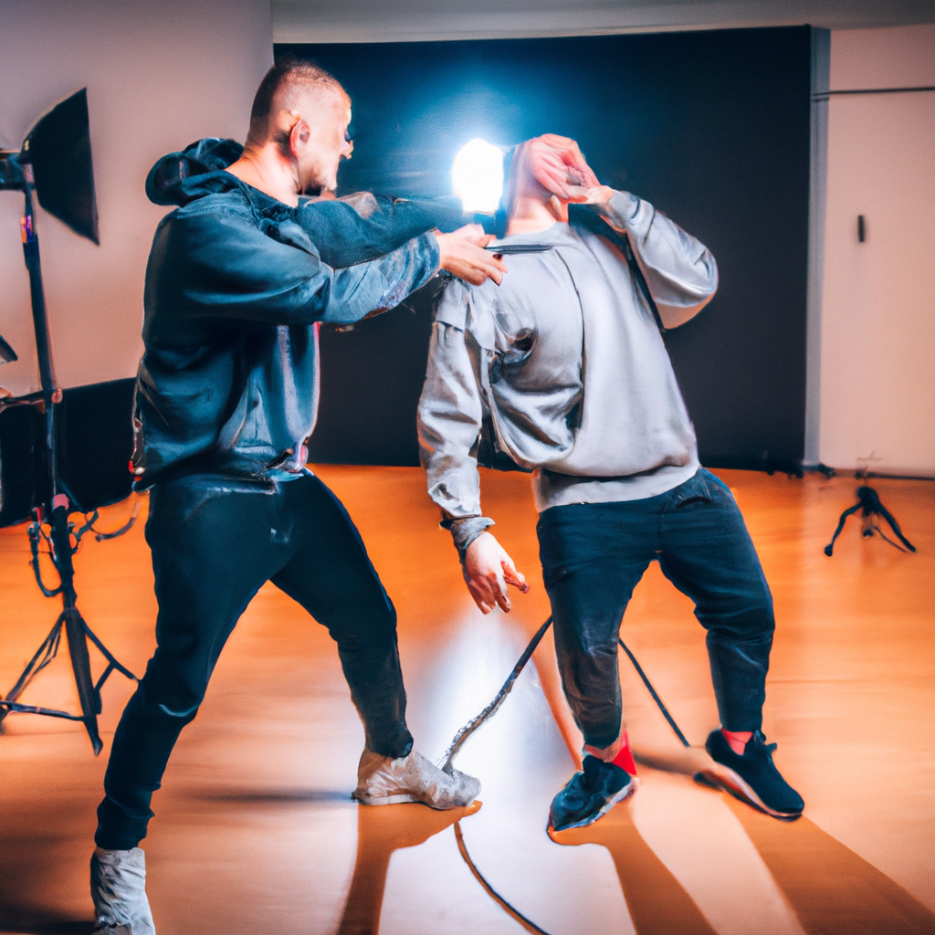 Coach guiding a speaker's body language during a mirror feedback session